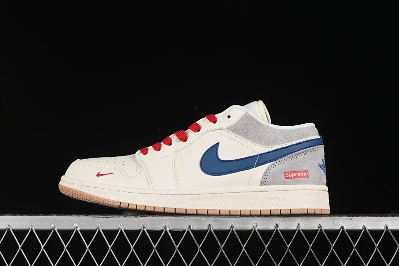 All categories Air Jordan Jordan series basketball shoes Air Jordan 1 Low High-end customized low-top sneakers Air Jordan 1 Low AJ1 Joe 1 Supreme joint-milan raw rubber High-end customized low-top retro basketball shoes SJ9950-022